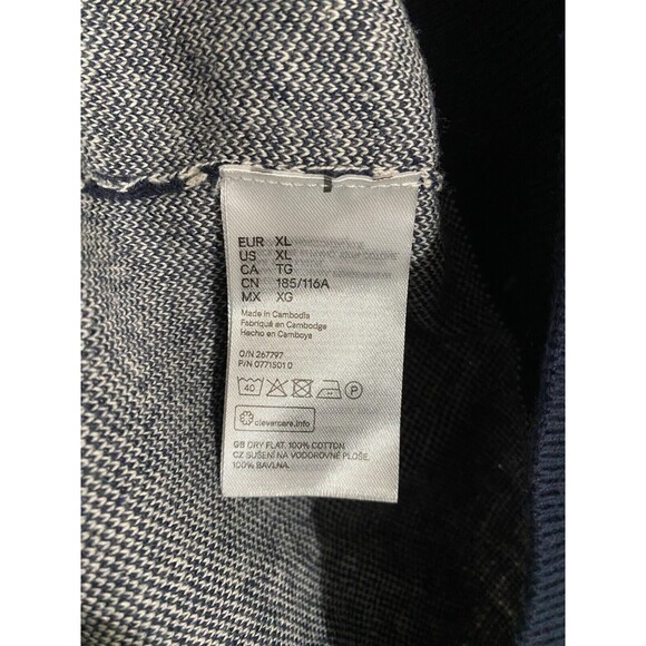 H&M Sweater Navy Fair Isle Nordic Cotton Crew Neck Long Sleeve Pullover - Picture 6 of 9